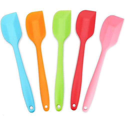 Lot De 5 Spatules En Silicone-Résistantes À La Chaleur,Antiadhésives,Spatules En Caoutchouc Pour La Cuisine Et La Fabrication De Desserts