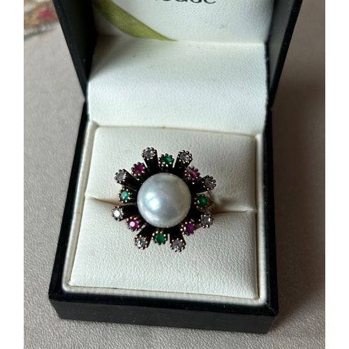 Bague En Argent 925 Perle De Culture Taille 56