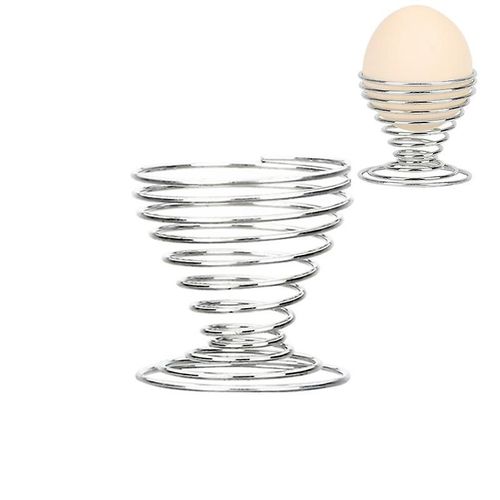 10pcs Métal Spirale Ressort Fil Plateau Coquetier Support De Stockage Support Outil De Cuisine - Argent
