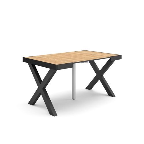 Table Console Extensible, Console Meuble, 140, Pour 6 Personnes, Pieds Bois Massif, Style Moderne, Chêne