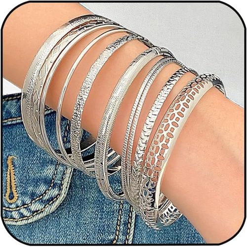 10 Pièces Bracelets À Manchette Or Pour Femme,Multi Empilable Manchette Or Large De Bracelet Gros Bracelet Joncs En Métal Texturé Bracelets Bijoux Pour Femmes Et Filles.[J181]