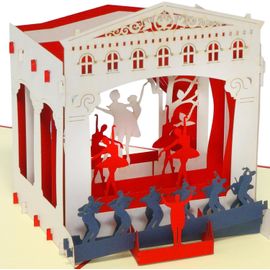 Lin17390,Carte Pop Up 3d,Carte D'anniversaire,Carte De Voeux,Bon Cadeau,Ballet,Ballerine,Théâtre,N262