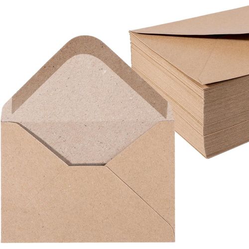 Mini Enveloppes (100 Pièces) Papier Kraft Ancien/Sans Fenêtre-A7 | 74 X 105 Mm,Enveloppes,Fermer,Nhd06