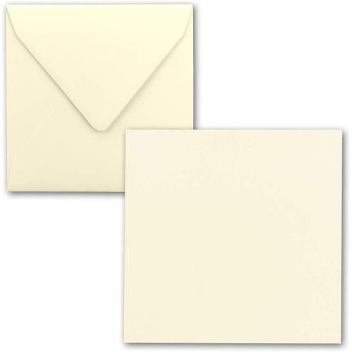 Lot De 75 Cartes Simples,Carrées,15 X 15cm,Avec Enveloppes,En Vanille,Pour Cartes De V?ux,Etc.