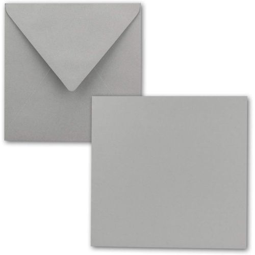 Lot De 75 Cartes Simples,Carrées,15 X 15cm,Avec Enveloppes,En Gris Clair,Pour Cartes De V?ux,Etc.