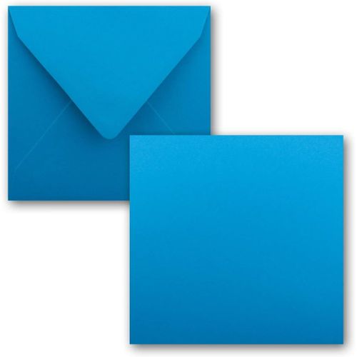 Lot De 75 Cartes Simples,Carrées,15 X 15cm,Avec Enveloppes,En Bleu Azur,Pour Cartes De V?ux,Etc.