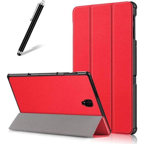 Coque Pour Samsung Galaxy Tab A 10.5 (2018) T590/T595,Étui À Rabat En Cuir Mince Léger Smart Avec Réveil/Veille Automatique,Flip Folio Magnétique Support Housse,Rouge[Sel6272552]