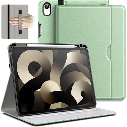 Coque Pour Ipad Air 11 Pouces M3/M2 (2025/2024), Ipad Air 5/4 (2022/2020 5ème/4ème Génération), Pu Cuir Folio Protecteur Housse Étui De Tablette Avec Porte-Stylet & Poche (Vert)[Sel6273597]