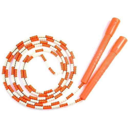 Corde À Sauter ? Corde À Sauter À Segments De Perles Souples ? Corde Fantaisie Réglable Sans Enchevêtrement Pour L'entraînement (Orange)