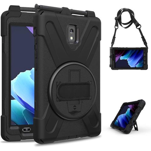 Coque Antichoc Pour Samsung Galaxy Tab Active 3 8"" T570 T575 T577, Housse De Protection Robuste À Rotation Avec Béquille, Bandoulière Réglable, Porte-Crayon, Pour Samsung Galaxy Ta[Sel6273484]
