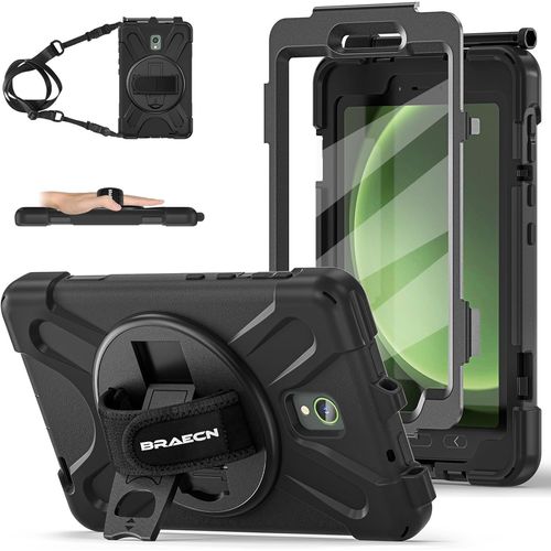 Coque Pour Galaxy Tab Active 5/Active 3 8 Pouces, Étui De Robuste Avec Film Protection, Support Rotatif À 360°Et Dragonne, Bandoulière, Résistant Housse Pour Sm-X300/X306b/T570/T57[Sel6271300]