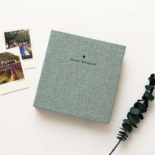 Album photo Instax Wide 3,5x5 avec couverture en tissu à 50 pochettes pour Fuji Instax Wide 210, Instax Wide 300, photos de 5 pouces (vert)