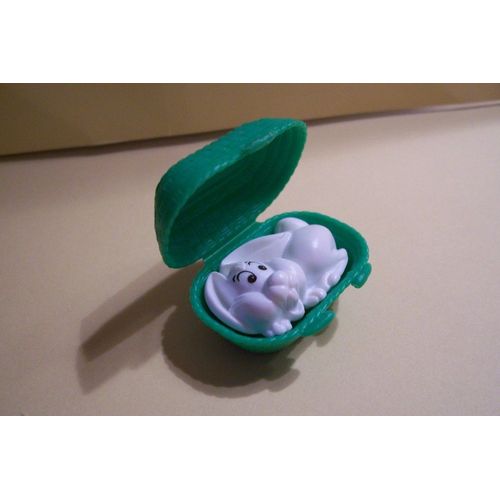 Kinder (Animaux / Tiere) - K02 N. 73 / K02n73 : Le Lapin (Couleur : Blanc) Dans Son Panier (Couleur : Vert)
