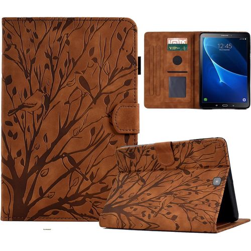 Coque Pour Samsung Galaxy Tab S2 9.7"" Sm-T810 /T815 /T815 /T819, Housse Étui À Rabat Et Portefeuille Case Avec Fonction Support, Coque De Protection Pour Samsung Tab S2 - Brun[Sel6274357]