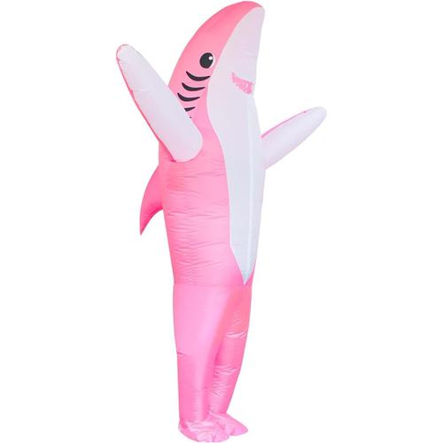 Costume De Requin Gonflable (Rose), Costume De Vacances Gonflable Pour Adultes, Adapté Aux Fêtes, Cadeaux D'anniversaire Cos Parties De Jeux