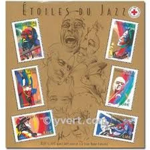 Grands Interprètes De Jazz : Bloc Feuillet 50 Année 2002 N° 3500 3501 3502 3503 3504 3505 Yvert Et Tellier Luxe