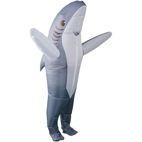 Costume De Requin Gonflable Gris Costume De Vacances Gonflable Pour Adultes Adapté Aux Fêtes Cadeaux D'anniversaire Cos Parties De Jeu
