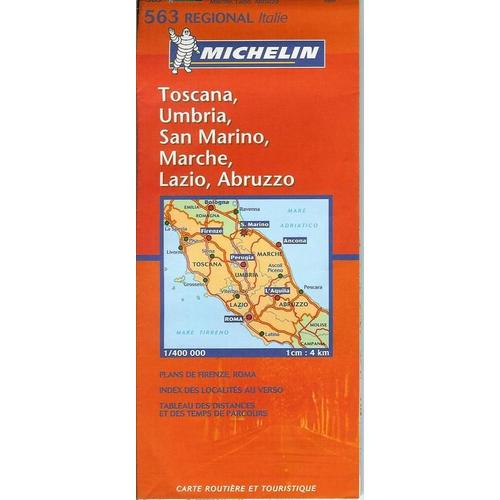 Toscana, Umbria, San Marino, Marche, Lazio, Abruzzo - 1/400 000