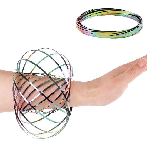 5 Pièces 3d Flow Ring Spinning Ring Arm Toy (Couleur), Magic Flow Ring Toy, Soulagement Du Stress, Autisme, Science Magique Jouet Éducatif, Accessoires De Danse Cool Pour L'interaction Sensorielle Cad
