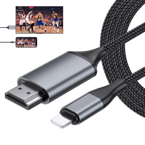 Câble Hdmi Pour Iphone/Pad/Pod À Tv/Moniteur/Projecteur, Câble D'Adaptateur Vidéo Hdmi Numérique 4M 1080P, Compatible Avec Tous Les Appareils Os,Phone14 13 12 11, Plug And Play[GBP6272824]