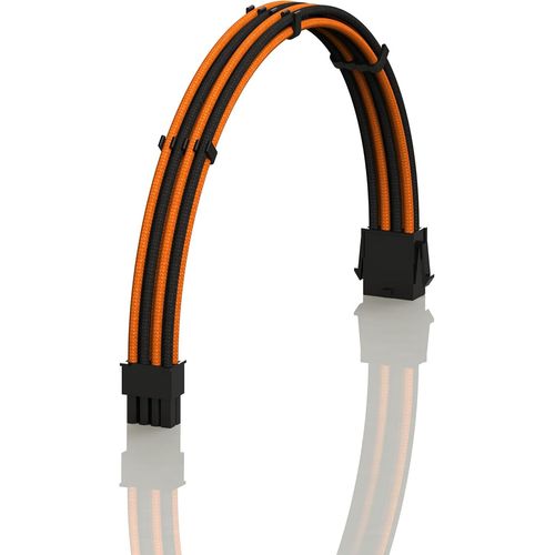 Ava 30Cm 8-Broches (4+4) Cpu Atx Carte Mère Alimentation Psu Câble D'Extension Tressé Manchon Personnalisé Mod Pc Avec Peignes | Pack Unique | 300Mm Orange Noir[GBP6273986]