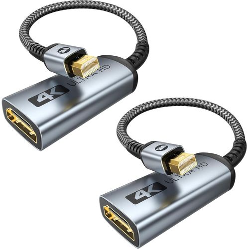 4K Adaptateur Mini Displayport Vers Hdmi, | Uhd, 2K 60Hz, 1080P 120Hz | Thunderbolt Vers Hdmi Compatible Avec Macbook Air/Pro, Mac Mini, Imac, Surface Pro/Dock, Moniteur/Projecteur[GBP6272878]
