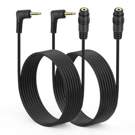 Lot De 2 Câbles D'Extension Audio 2,5 Mm Mâle Vers Jack Femelle À 90° Pour Smartphone, Casque, Lecteur Mp3, Enregistreur, Appareil Photo (1,8 M, Trrs 2,5 Mm)[GBP6270067]