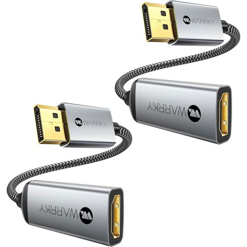 4K Adaptateur Displayport Vers Hdmi 2 Packs [1440P 60Hz, 1080P 120Hz], Convertisseur Câble Dp Mâle Vers Hdmi Femelle En Nylon Tressé Compatible Avec Tv, Moniteur, Ordinateurs, Et A[GBP6271103]