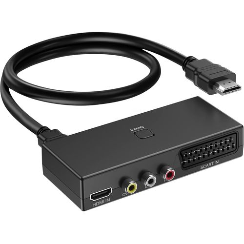 Convertisseur Péritel Vers Hdmi, Convertisseur Rca Vers Hdmi, Commutateur 3 En 1, Adaptateur Vidéo Avec Câble Hdmi Prise En Charge Hdtv Xbox Ps/3 Dvd N64 Wii, Sky Stb Vhs Vcr Pc[GBP6270109]