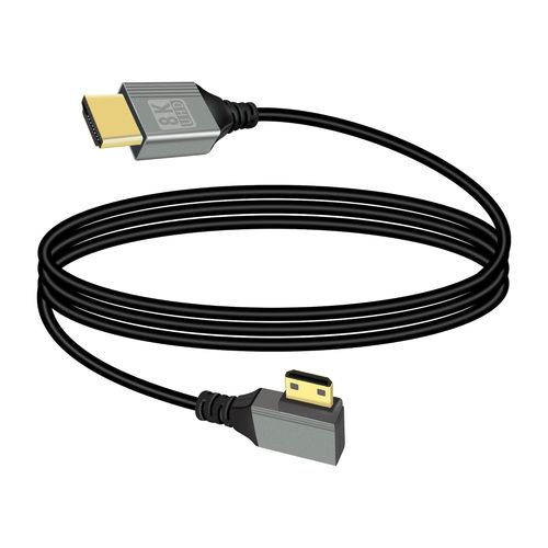 Câble Mini Hdmi Vers Hdmi 2.1 8K@60Hz 48Gbps Avec Courbure 90 Degrés Vers La Gauche, Compatible Avec Les Ordinateurs Portables, Les Caméscopes, Etc.(Vers La Gauche, 1M)[GBP6271306]