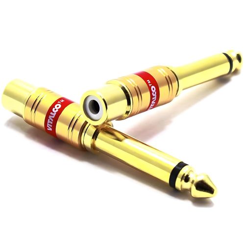 Adaptateur Jack 6.35Mm Vers Rca Femelle Lot De 2 Cinch Vers Jack 6.35 Mono Ts Mâle Connecteur[GBP6270773]