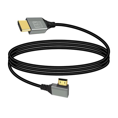 Câble Mini Hdmi Vers Hdmi 2.1 8K@60Hz 48Gbps, Coude À 90 Degrés Vers La Gauche Et La Droite, Compatible Avec Les Ordinateurs Portables, Caméscopes, Etc. (Vers La Droite, 1M)[GBP6271303]