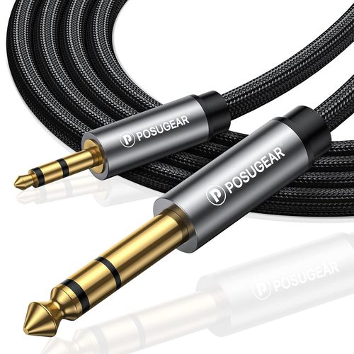 Câble Audio Pour Guitare Mono Avec Tresse En Nylon Et Boîtier En Alliage D'Aluminium Pour Basses Électriques, Synthétiseurs, Amplificateur, Haut-Parleur, Piano 2M (3,5 À 6,35) Arge[GBP6271528]