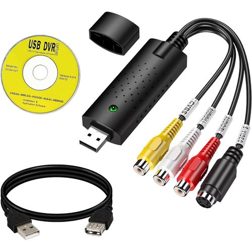 Convertisseur Vhs Vers Numérique, Convertisseur Vidéo Et Audio Usb 2.0, Adaptateur Capture Vidéo, Convertisseur Vhs Vers Numérique Pour Vcr, Dvd, Caméscopes, Compatible Windows 11[GBP6271557]