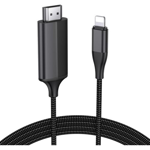 Câble Hdmi Pour Iphone/Pad/Pod À Tv/Moniteur/Projecteur,Câble D'Adaptateur Vidéo Hdmi Numérique 4M 1080P,Compatible Avec Tous Les Appareils Os,Phone14 13 12 11, Plug And Play(4M Bl[GBP6271022]