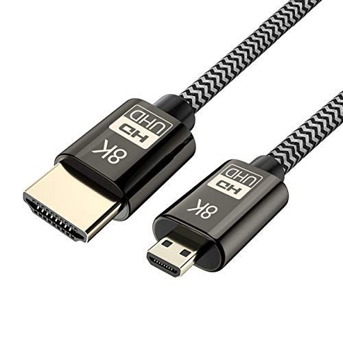 Câble Micro Hdmi Vers Hdmi 2.1 Ultra Hd Uhd 8K 60Hz 4K 120Hz 48Gbs Hdmi Cordon Pour Appareil Photo Tablette 1,5 M[GBP6275216]
