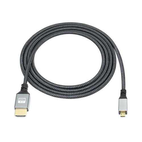 Câble Micro Hdmi Vers Hdmi 4K, Cordon Tressé En Nylon Aluminium Micro Hdmi Mâle Vers Hdmi Mâle, Prise En Charge 3D&4K, 1080P, Pour Ordinateur Portable, Projecteur, Moniteur(2 M/6,5[GBP6276420]