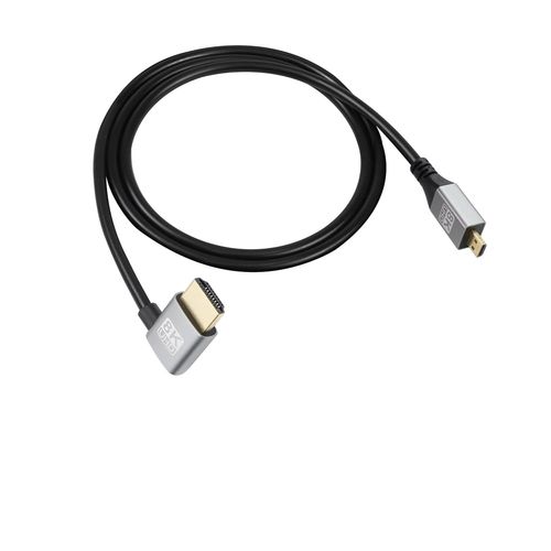Câble Étendu Uhd 8K Micro Hdmi Mâle Vers Hdmi Mâle 48Gbps High Speed 2.1 Supportant 8K@60Hz, 1080P, Arc, 3D, Pour Dvr, Hdtv, (Angle Gauche, 1M)[GBP6274644]