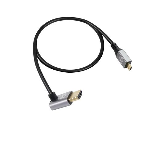 Câble Étendu Uhd 8K Micro Hdmi Mâle Vers Hdmi Mâle 48Gbps High Speed 2.1 Supportant 8K@60Hz, 1080P, Arc, 3D, Pour Dvr, Hdtv, (Angle Vers Le Haut, 0.5M)[GBP6274649]