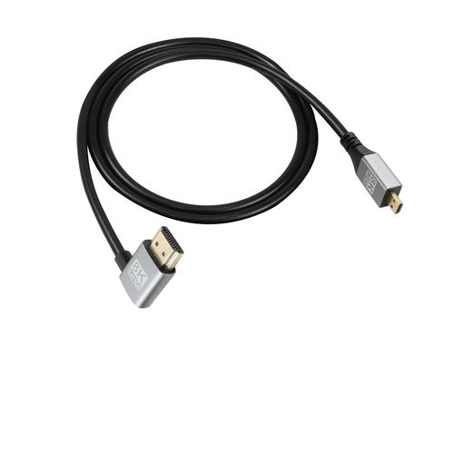 Câble Étendu Uhd 8K Micro Hdmi Mâle Vers Hdmi Mâle 48Gbps High Speed 2.1 Supportant 8K@60Hz, 1080P, Arc, 3D, Pour Dvr, Hdtv, (Angle Droit, 1M)[GBP6274652]