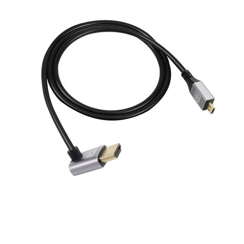 Câble Étendu Uhd 8K Micro Hdmi Mâle Vers Hdmi Mâle 48Gbps High Speed 2.1 Supportant 8K@60Hz, 1080P, Arc, 3D, Pour Dvr, Hdtv, (Angle Vers Le Haut, 1M)[GBP6274648]