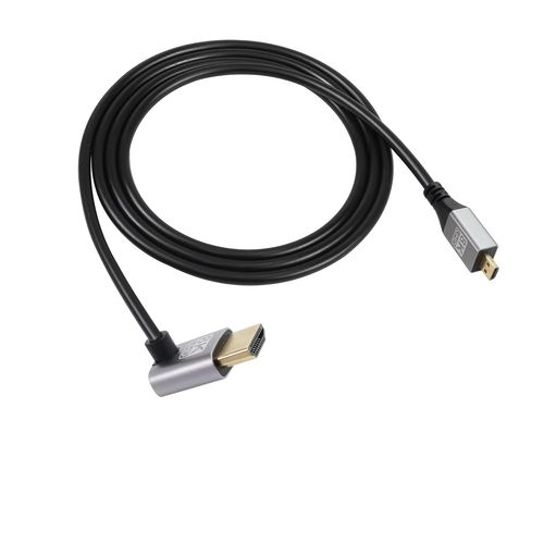 Câble Étendu Uhd 8K Micro Hdmi Mâle Vers Hdmi Mâle 48Gbps High Speed 2.1 Supportant 8K@60Hz, 1080P, Arc, 3D, Pour Dvr, Hdtv, (Angle Vers Le Haut, 2M)[GBP6274650]