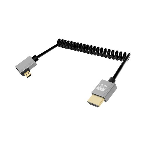 Câble Enroulé 4K Micro Hdmi Vers Hdmi 2.2Ft, Câble Hdmi Vers Micro Hdmi Spiralé À Ressort, Câble Court 2,0 4K@120Hz 18Gbps Pour Appareil Photo/Caméscope/Hdtv/Tablette (Gauche)[GBP6276262]