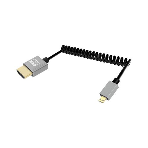 Câble Enroulé 4K Micro Hdmi Vers Hdmi 2.2Ft, Câble Hdmi Vers Micro Hdmi Spiralé À Ressort, Câble Court 2,0 4K@120Hz 18Gbps Pour Appareil Photo/Caméscope/Hdtv/Tablette (Régulier)[GBP6276261]