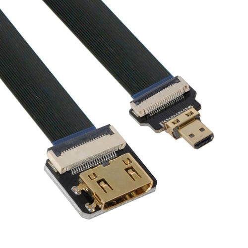 Câble D'Extension Ultra Fin Micro Hdmi Mâle Vers Mini Hdmi Femelle Cord Fpc 1080P Pour Photographie Aérienne Fpv Hdtv Multicopter D1-C4 (20 Cm)[GBP6278406]