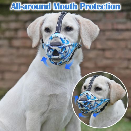 Muselières Pour Chiens De Compagnie De 17 À 25 Kg, Masque Buccal Anti-Aboiement Réglable, Panier Buccal Anti-Morsure Pour Animaux De Compagnie, Anti-Alimentation Aléatoire, Fournitures D'extérieur Pour Chiots Et Chiens (Noir)