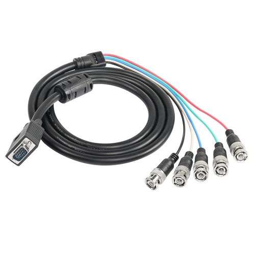 Vga À Bnc Câble Vidéo, Hd15 Vga À 5 Bnc Rgb Mâle Coaxial Haute Résolution Hdtv Moniteur Câble (Noir) - 1.5M[GBP6275085]