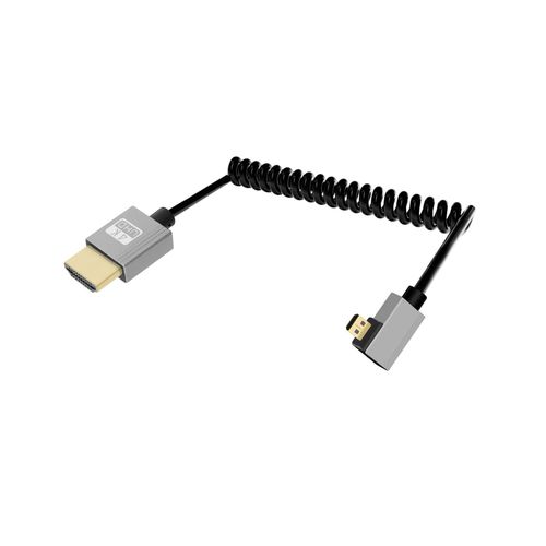Câble Enroulé 4K Micro Hdmi Vers Hdmi 2.2Ft, Câble Hdmi Vers Micro Hdmi Spiralé À Ressort, Câble Court 2,0 4K@120Hz 18Gbps Pour Appareil Photo/Caméscope/Hdtv/Tablette (Droite)[GBP6276264]