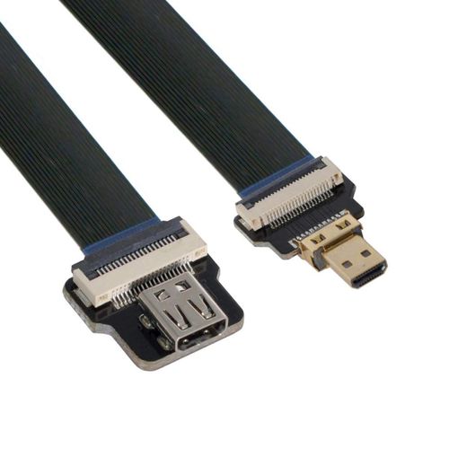 Câble D'Extension Plat Ultra Fin Cord Micro Hdmi Mâle Vers Micro Hdmi Femelle Fpc 1080P Pour Photographie Aérienne Fpv Hdtv Multicopter D1-D4 (50 Cm)[GBP6278447]
