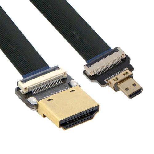 Câble D'Extension Ultra Fin Hdmi Mâle Vers Micro Hdmi Mâle Cord Fpc 1080P Pour Photographie Aérienne Fpv Hdtv Multicopter A1-D1 (80 Cm)[GBP6278427]